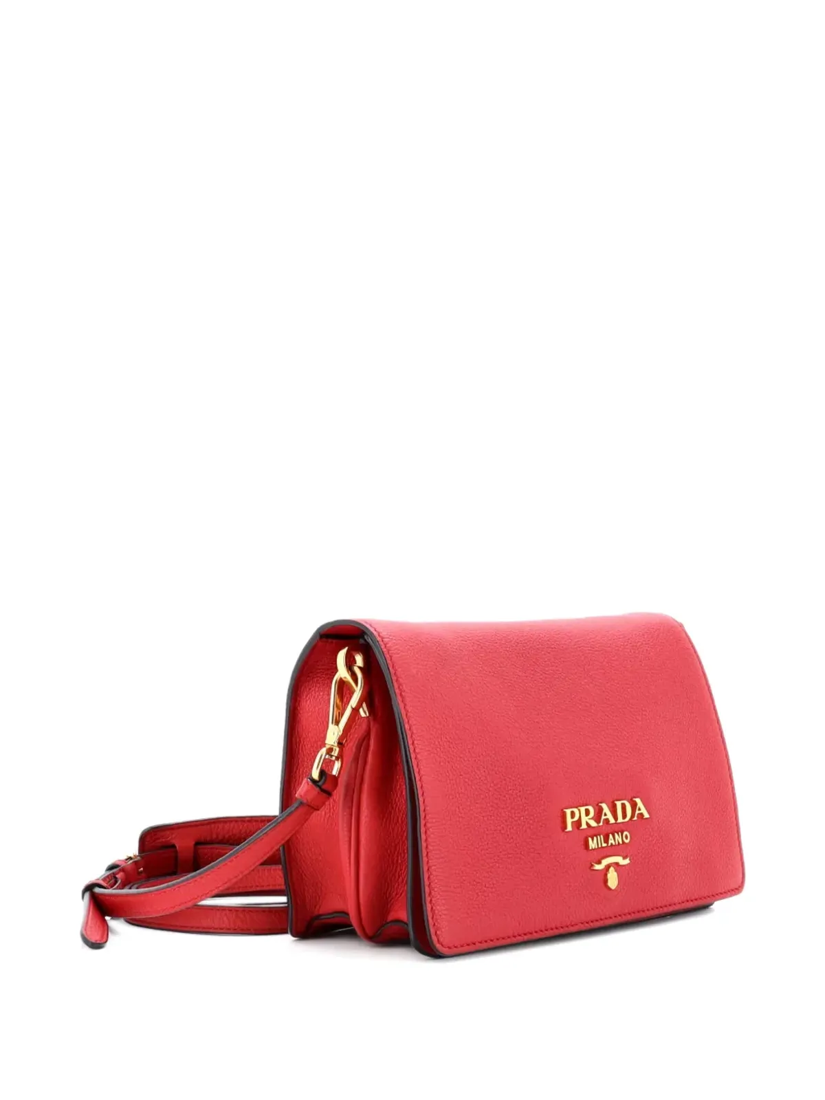 Prada Pre-Owned ダブルストラップ・フラップ ヴィテロ ダイノ 小型クロスボディバッグ - レッド - 画像3