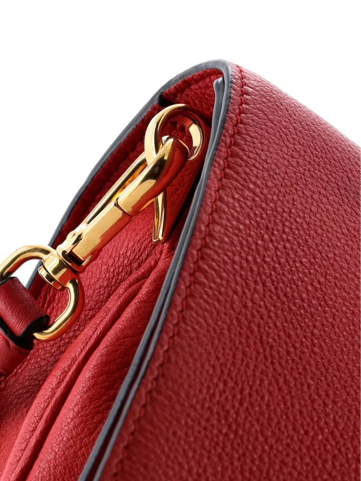 Prada Pre-Owned ダブルストラップ・フラップ ヴィテロ ダイノ 小型クロスボディバッグ - レッド - 画像4