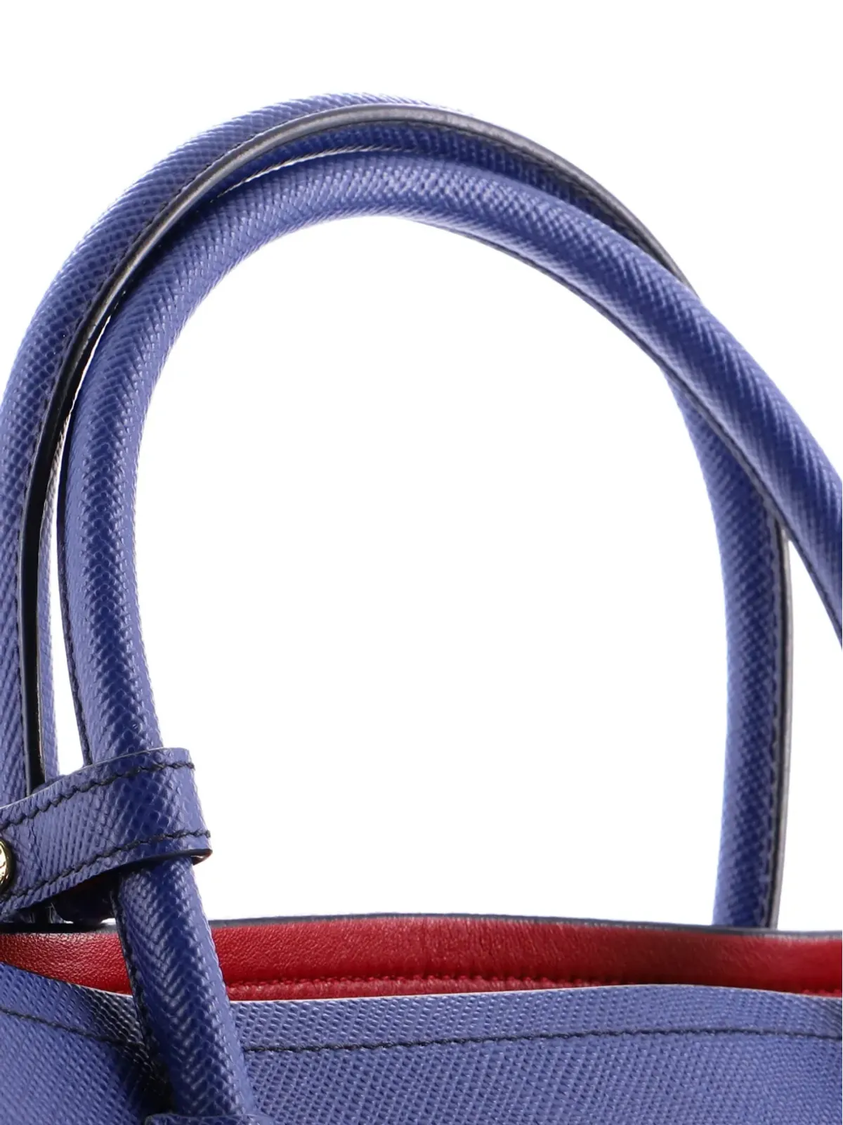 Prada Pre-Owned キュイール ダブル サフィアーノ レザー ミディアム トートバッグ - ブルー - 画像4
