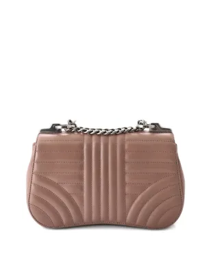 Prada ビンテージ Curved Flap Chain Diagramme Quilted Leather ミニショルダーバッグ - ピンク - サムネイル2