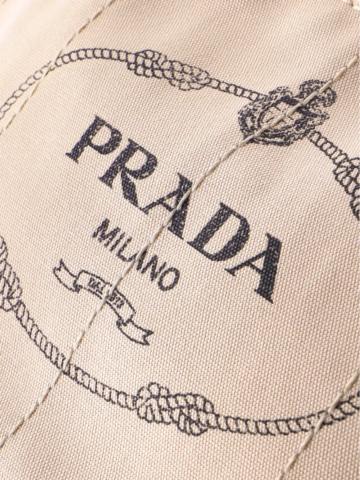 Prada ビンテージ Canapa コンバーチブル キャンバス 大型 トートバッグ - ニュートラルカラー - 画像5