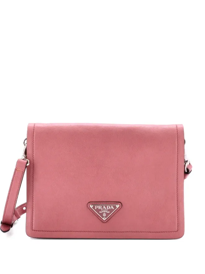 Prada Pre-Owned Prada ビンテージ フルフラップ グラスカーフ 小型ショルダーバッグ - ピンクの商品画像