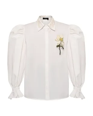 ANOUKI floral-appliqué shirt - サムネイル1