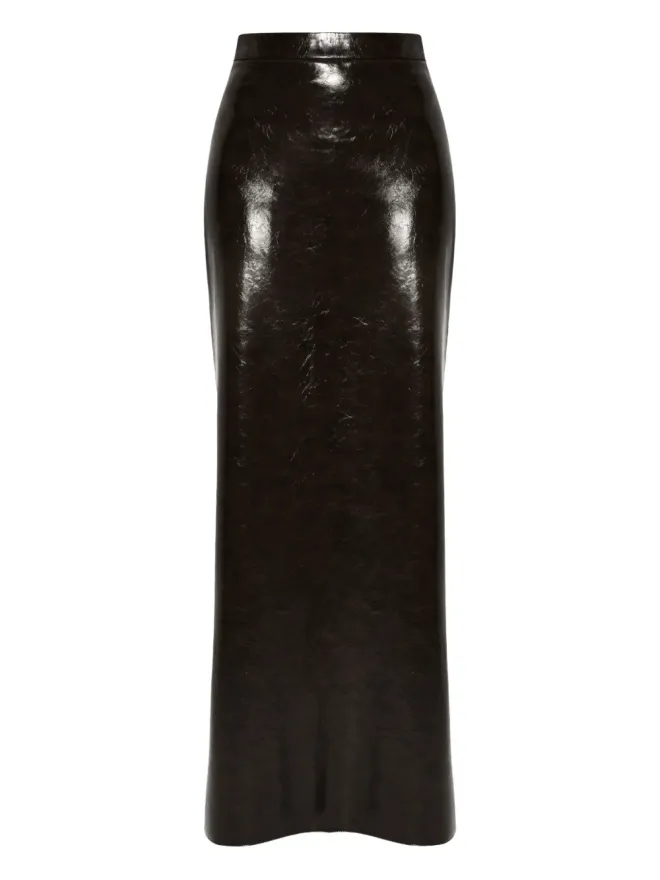 ANOUKI ANOUKI フェイクレザー マキシスカート（ブラウン）の商品画像