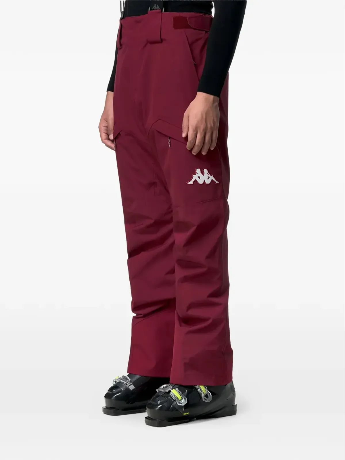 Kappa サスペンダー付きジップスキーパンツ レッド - 画像2