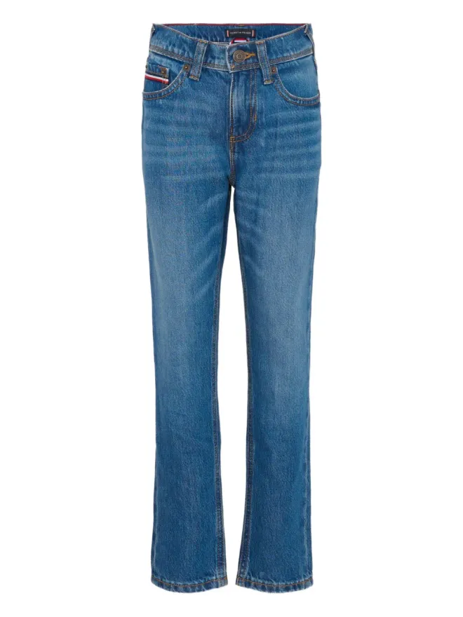 Tommy Hilfiger Junior Tommy Hilfiger Junior ベルトループ付きファイブポケットジーンズ - Blueの商品画像