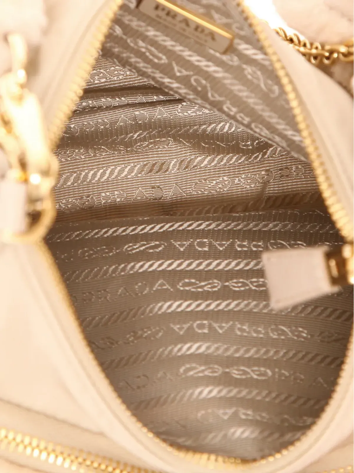 Prada ビンテージ 2020年代リエディション2005 チェーンショルダーバッグ - ニュートラルカラー - 画像5