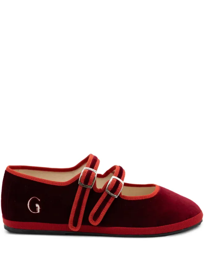 Gondolina Gondolina Accademia Mary Jane ダブルレース バレエフラット - Redの商品画像
