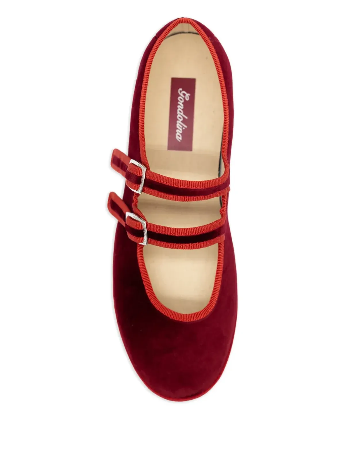 Gondolina Accademia Mary Jane ダブルレース バレエフラット - Red - 画像4