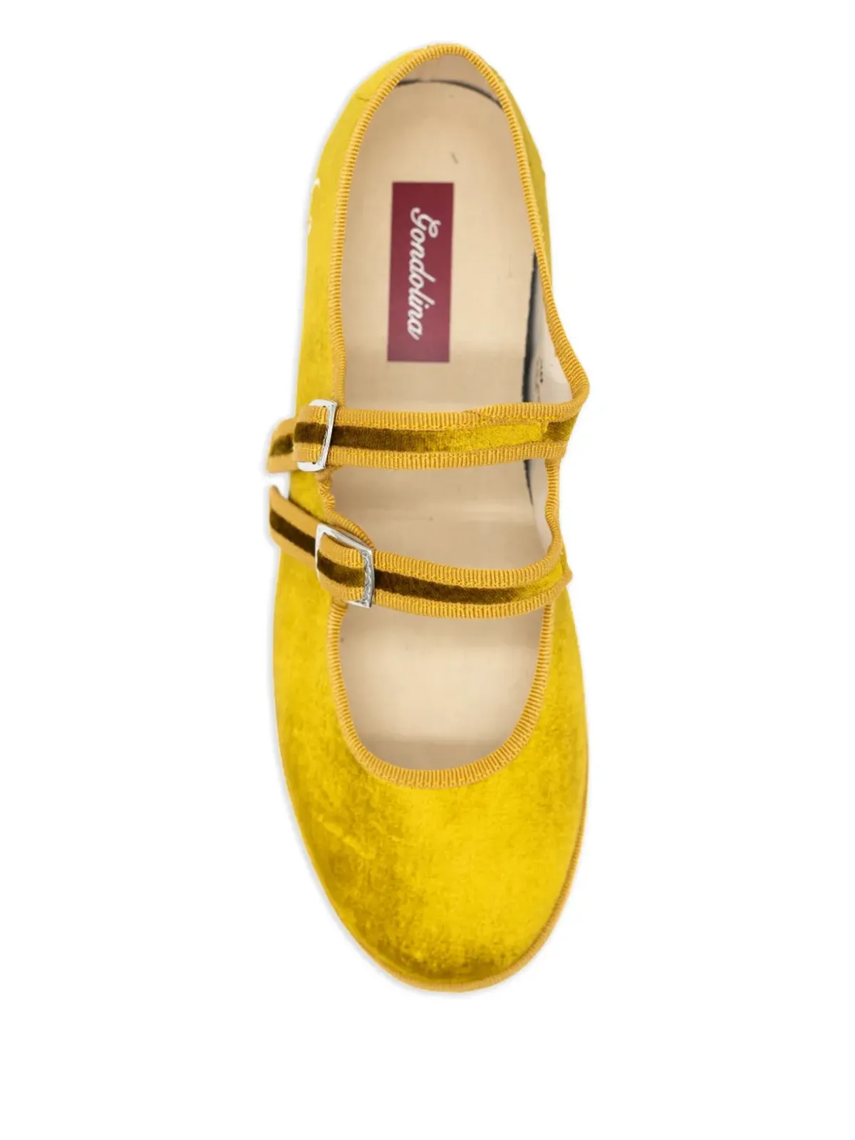 Gondolina Nina Mary Jane double-lace ballet flats - Yellow - 画像4