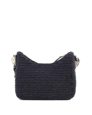 Prada ビンテージ Re-Edition 2005 ショルダーバッグ ラフィア クロスボディ ブラック - サムネイル2