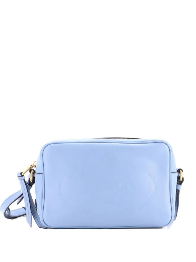 Prada Pre-Owned Prada ビンテージ ロゴ カメラバッグ エンボスレザー 小型 クロスボディ バッグ - ブルーの商品画像