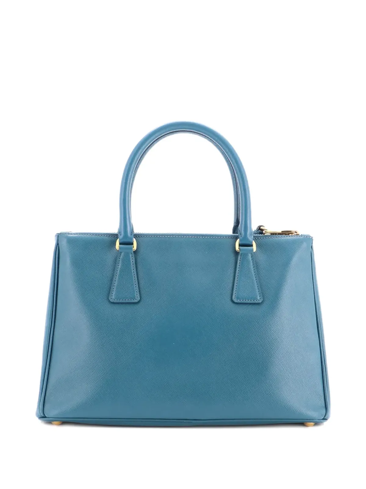 Prada ビンテージ ダブルジップ・ラックス サフィアーノレザーの小型トートバッグ グリーン - 画像2