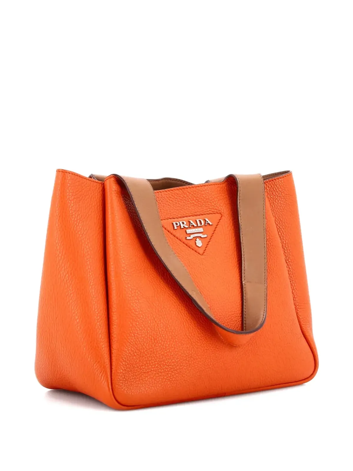 Prada ビンテージ Flou Dynamique Open Vitello Daino 小型トートバッグ - オレンジ - 画像3