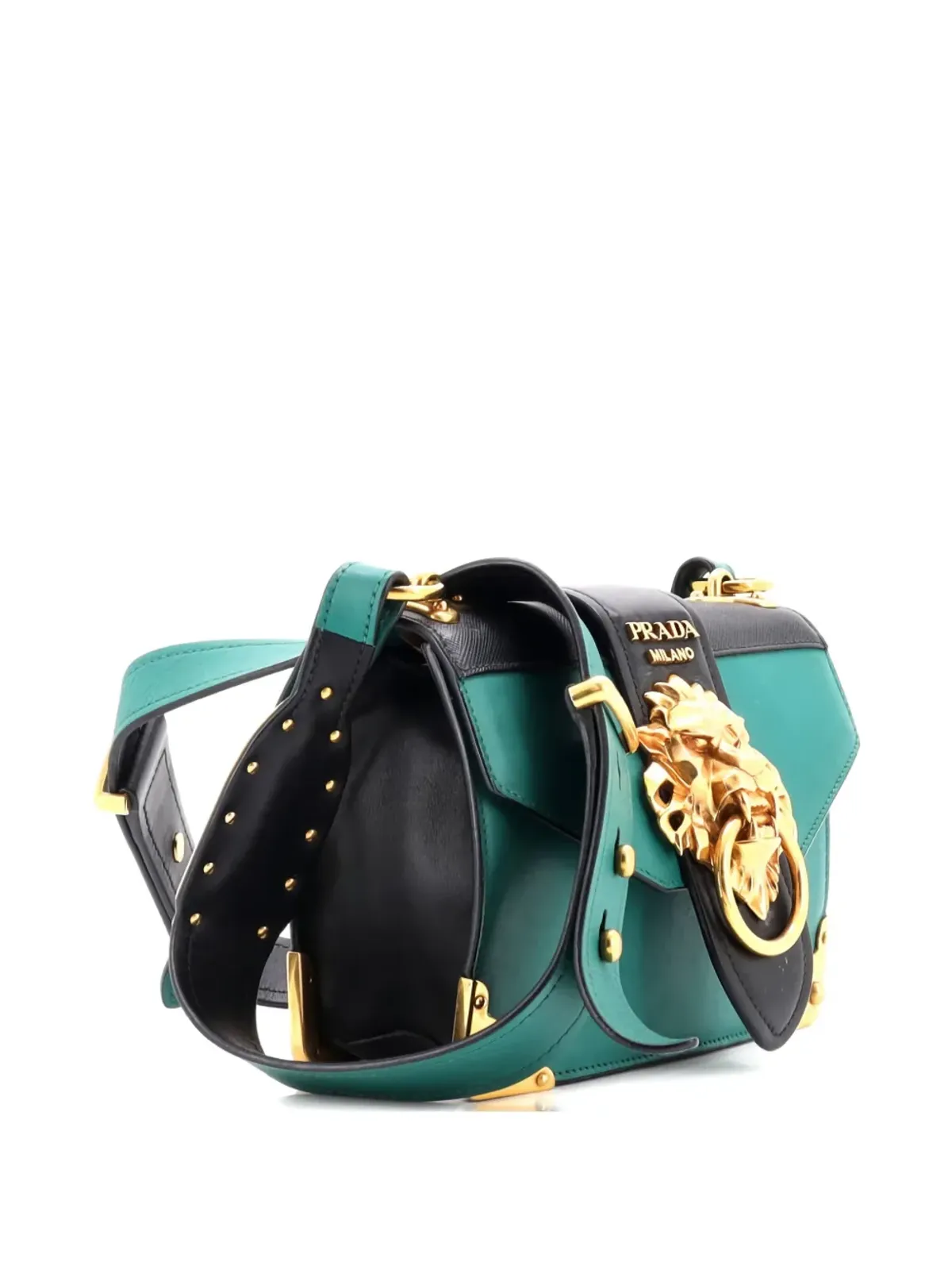 Prada ビンテージ アニマリエ Cahier レザー 小型クロスボディバッグ - グリーン - 画像3