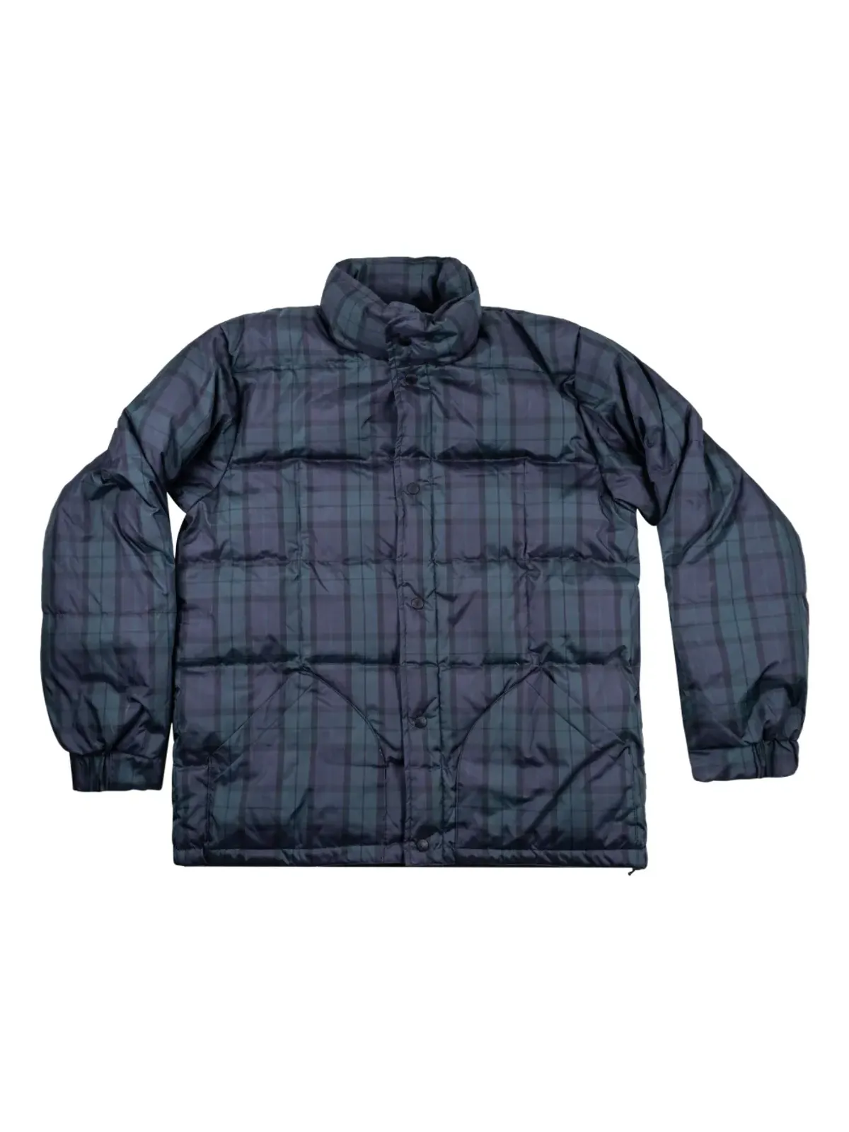 Stüssy チェック柄ダウンシャツジャケット ブルー - 画像1