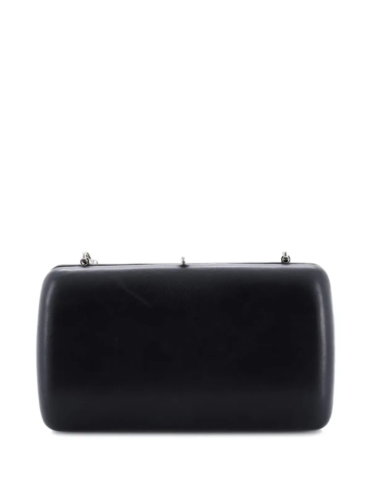 Prada ビンテージ ロゴ入り コンバーチブル チェーン ボックス レザー クラッチバッグ - ブラック - 画像2