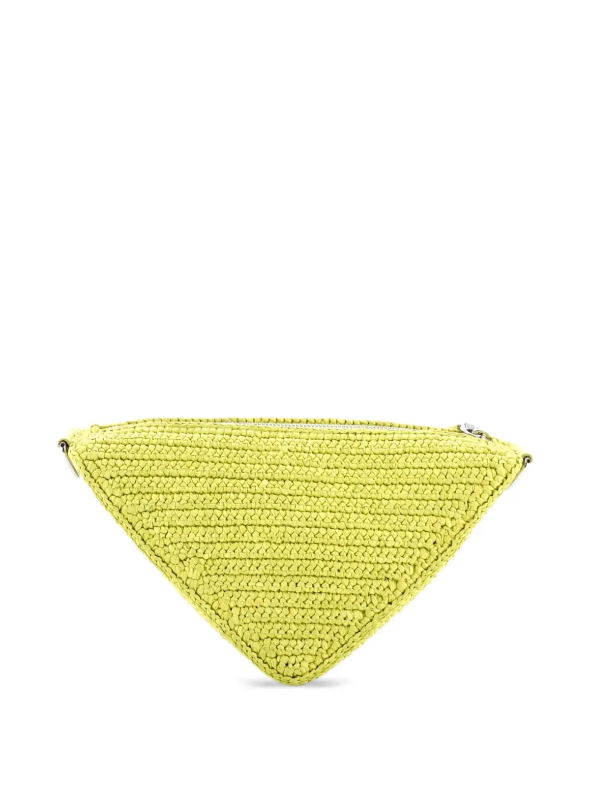 Prada ビンテージ トライアングル ロゴ ジップ ラフィア編み ミニ クロスボディバッグ - グリーン - 画像2