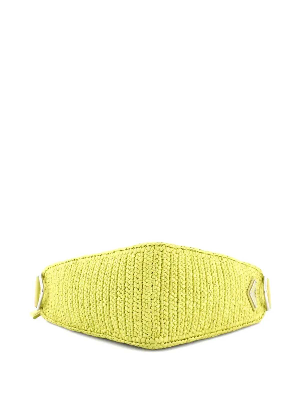 Prada ビンテージ トライアングル ロゴ ジップ ラフィア編み ミニ クロスボディバッグ - グリーン - 画像4