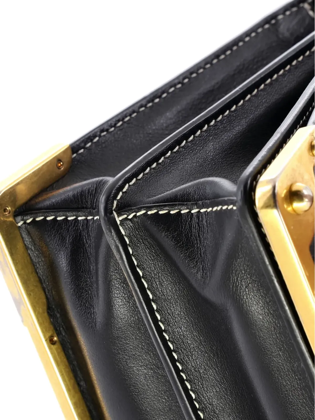 Prada Cahier スタッズ付き レザー レーザーカット クロスボディバッグ（小さめ）- ブラック - 画像5