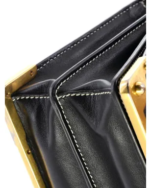 Prada Cahier スタッズ付き レザー レーザーカット クロスボディバッグ（小さめ）- ブラック - サムネイル5