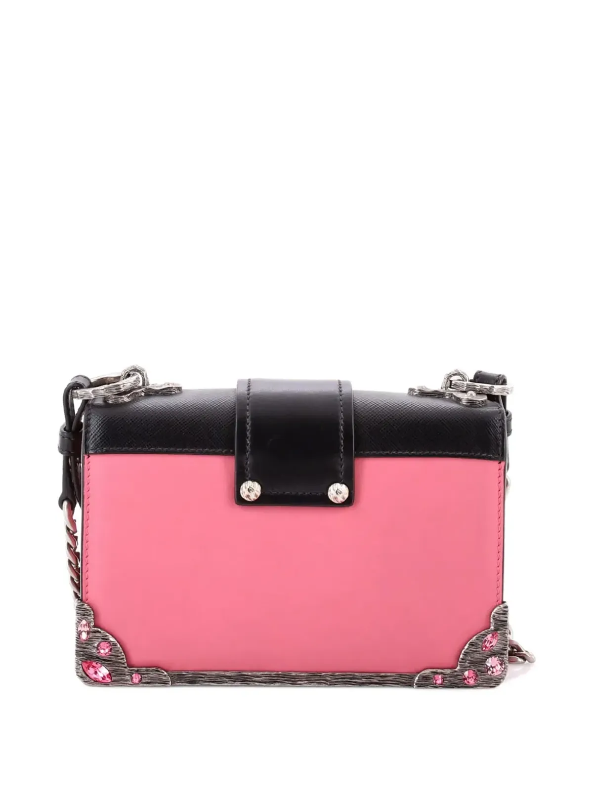 Prada ビンテージ Cahier Chain City カーフ/サフィアーノ 小型クロスボディバッグ - ブラック - 画像2