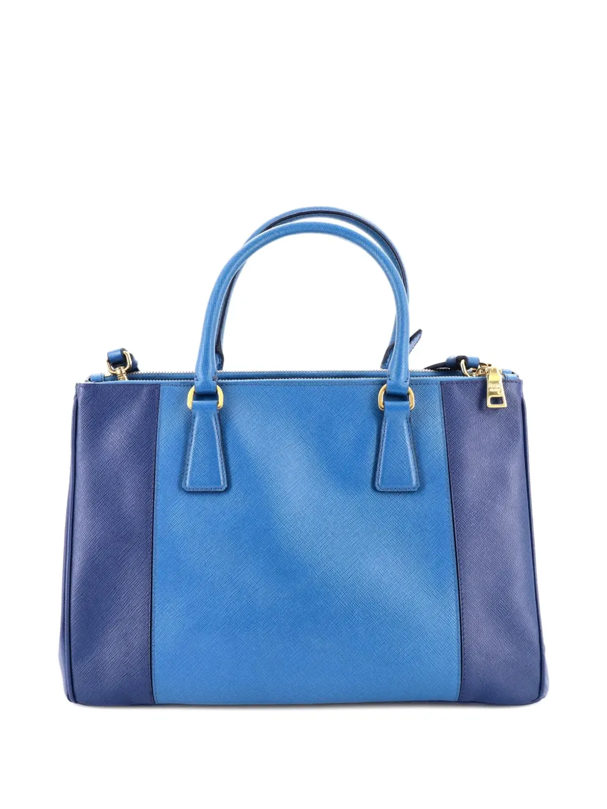 Prada Pre-Owned バイカラー ダブルジップ ラグジュアリー サフィアーノレザー ミディアム トートバッグ - 画像2