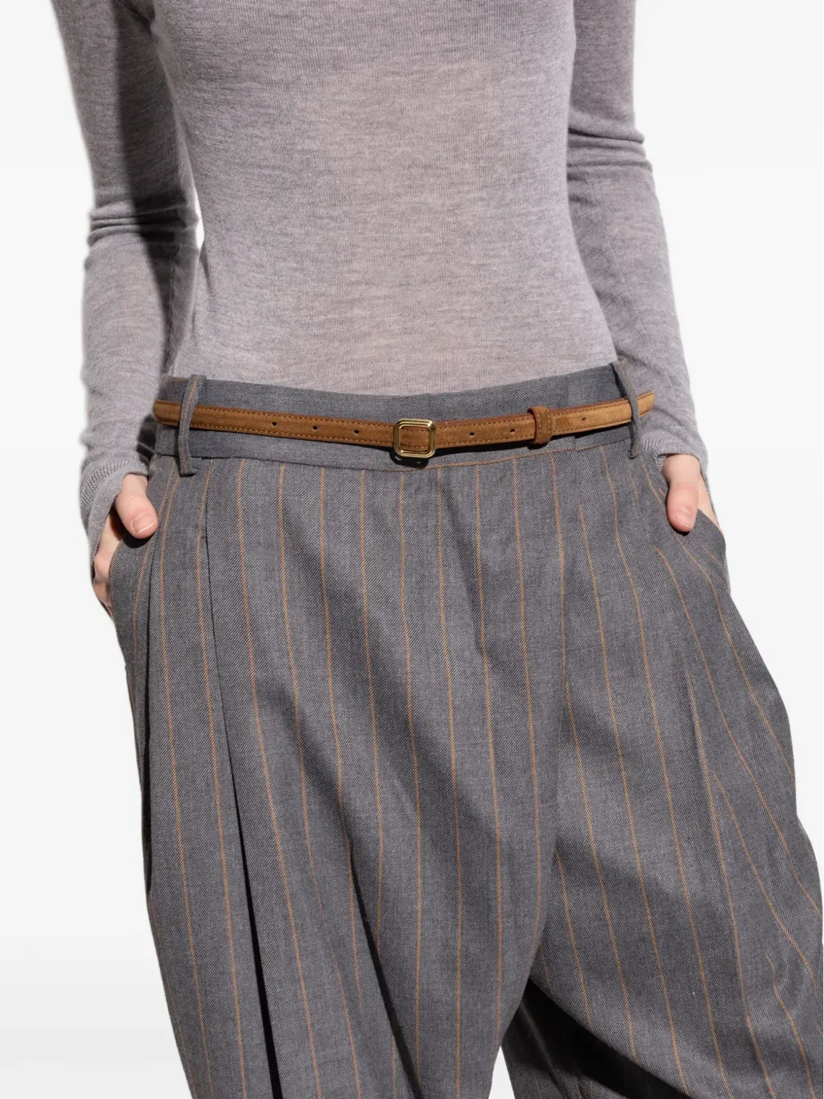 LIE STUDIO Georgia Slim カーフスエードバックルベルト - 画像4
