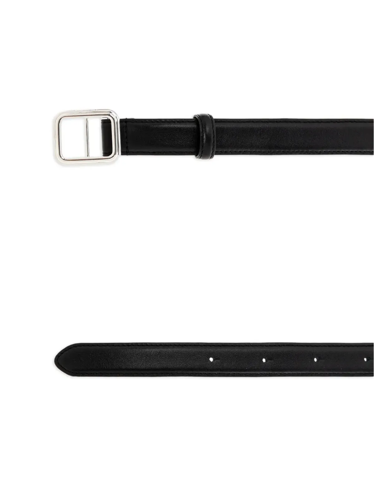 LIE STUDIO Georgia Slim シルバー・バックル カーフレザー ベルト - 画像3