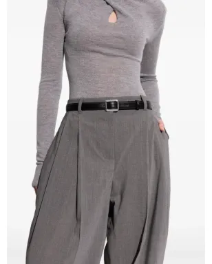 LIE STUDIO Georgia Slim シルバー・バックル カーフレザー ベルト - サムネイル4