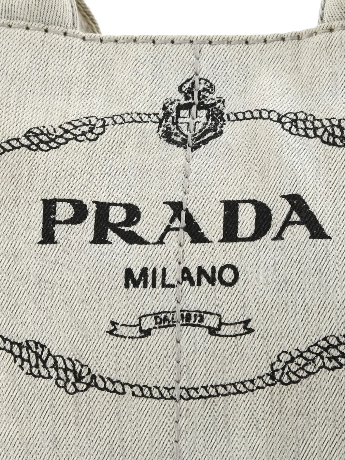 Prada ビンテージ Canapa コンバーチブル デニム ミニ トートバッグ - ブルー - 画像4