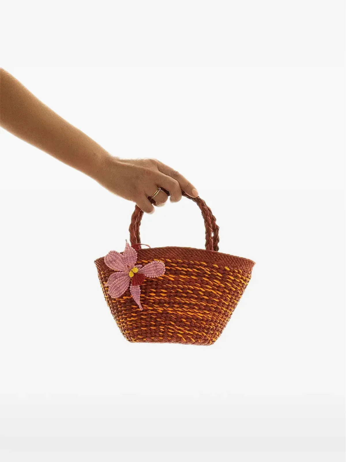 AMOR Y MEZCAL 花モチーフ付きトートバッグ - レッド - 画像1