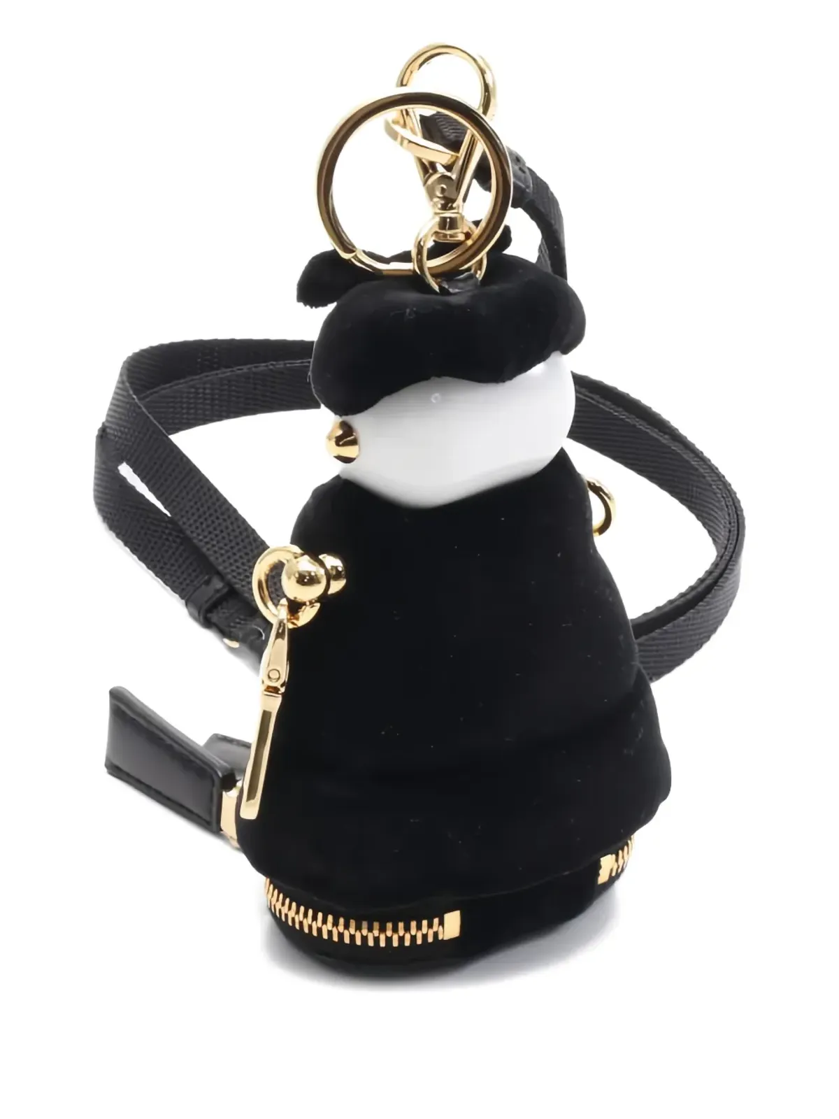 Prada Pre-Owned 2020年代 ソフトロボット ジップ ベルベット チャーム ウォレット - ブラック - 画像2