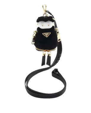 Prada ビンテージ 2020年代 ソフトロボット ジップ付きベルベット バッグチャーム ブラック - サムネイル1