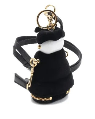 Prada ビンテージ 2020年代 ソフトロボット ジップ付きベルベット バッグチャーム ブラック - サムネイル2