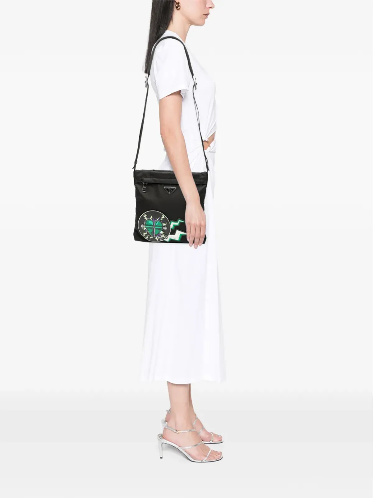 Prada ビンテージ Universal Studios Tessuto Montagna Frankenstein Print クロスボディバッグ ブラック - 画像2