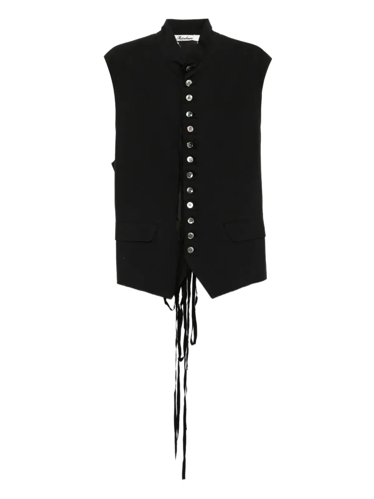 midorikawa strapped waistcoat - Black - 画像1