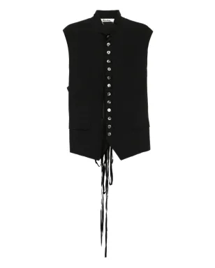 midorikawa strapped waistcoat - Black - サムネイル1