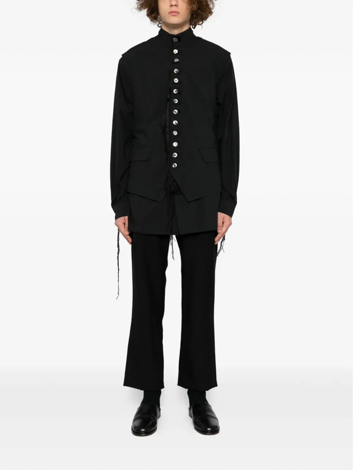 midorikawa strapped waistcoat - Black - 画像2