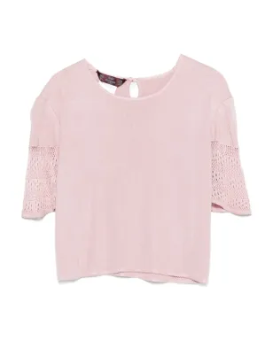 John Galliano Pre-Owned 1990年代リブニットTシャツ ピンク - サムネイル1