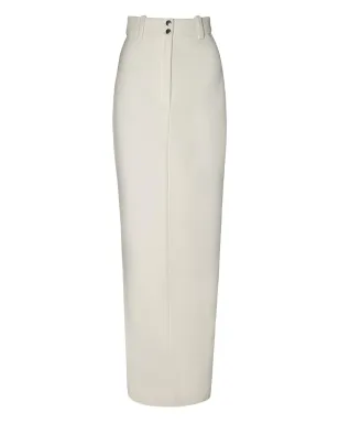 Vestiaire d'un Oiseau Libre ボタンアップ マキシ ペンシルスカート ホワイト - サムネイル1