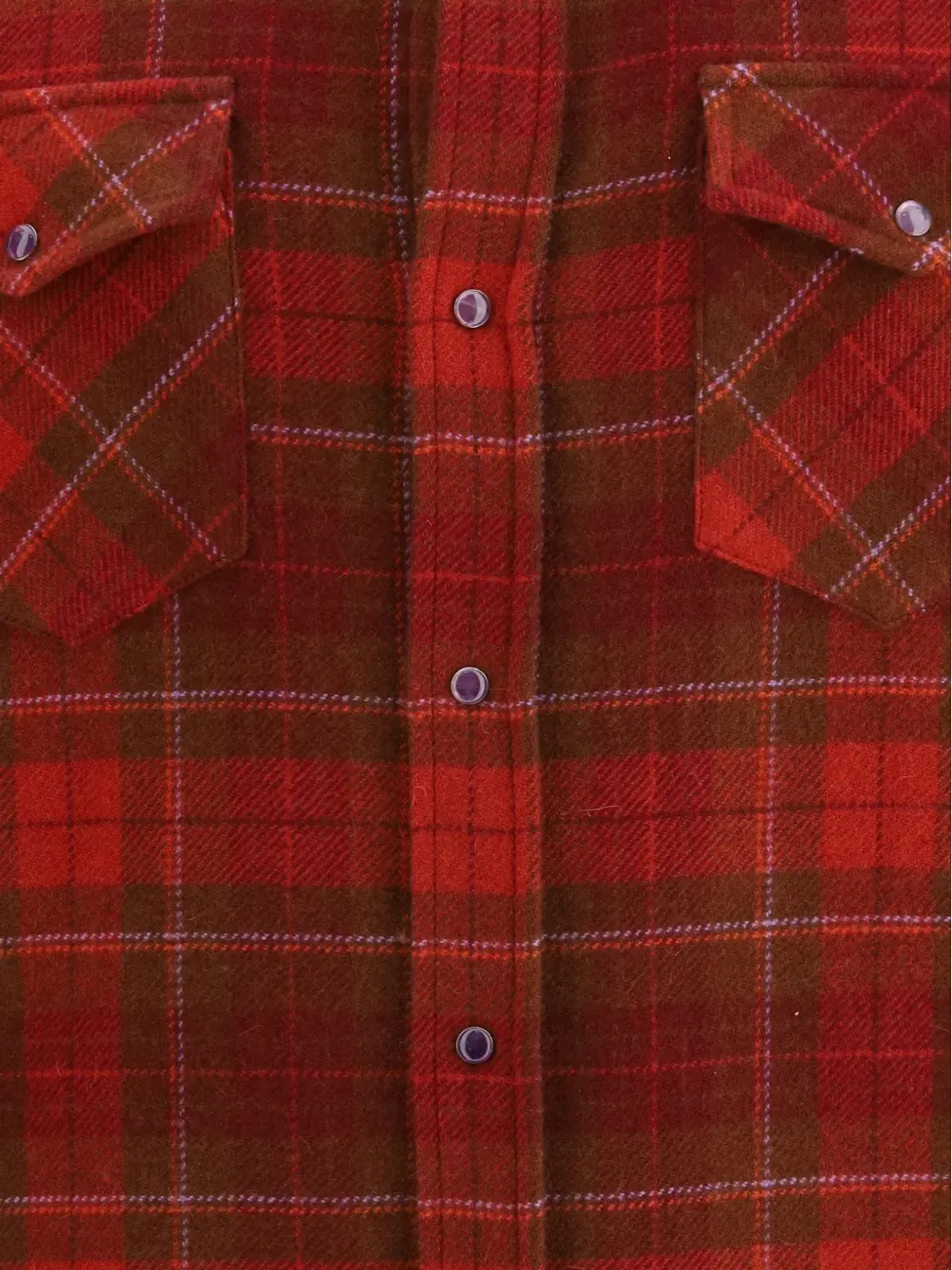 GOD'S TRUE CASHMERE ラブタータン柄パッチポケットシャツ - レッド - 画像3