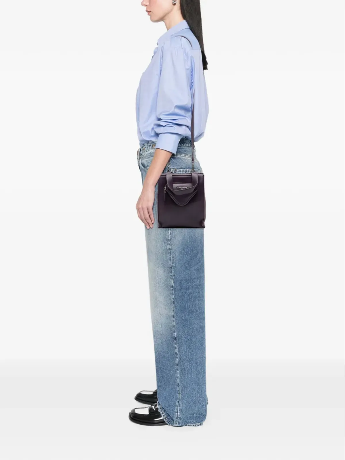 Prada ビンテージ 2013-2025 ナッパレザー フロントポケット付き サッチェル - パープル - 画像2