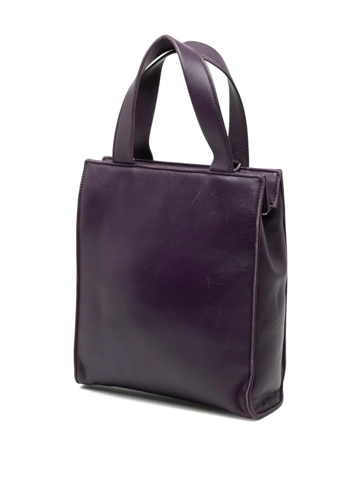 Prada ビンテージ 2013-2025 ナッパレザー フロントポケット付き サッチェル - パープル - 画像3