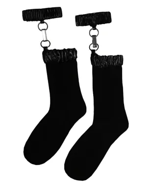 Vestiaire d'un Oiseau Libre サスペンダーリングソックス - ブラック - サムネイル1