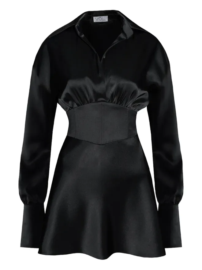 Vestiaire d'un Oiseau Libre Vestiaire d'un Oiseau Libre コルセットミニドレス - ブラックの商品画像