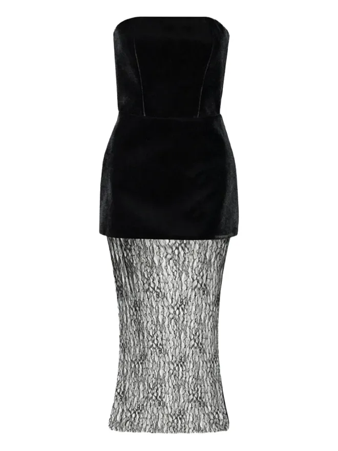 Vestiaire d'un Oiseau Libre Vestiaire dun Oiseau Libre ベルベットレース ミディドレスの商品画像