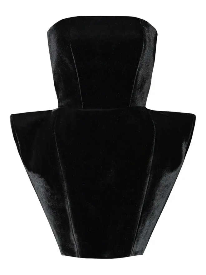 Vestiaire d'un Oiseau Libre Vestiaire d'un Oiseau Libre 立体感のあるベルベットドレスの商品画像