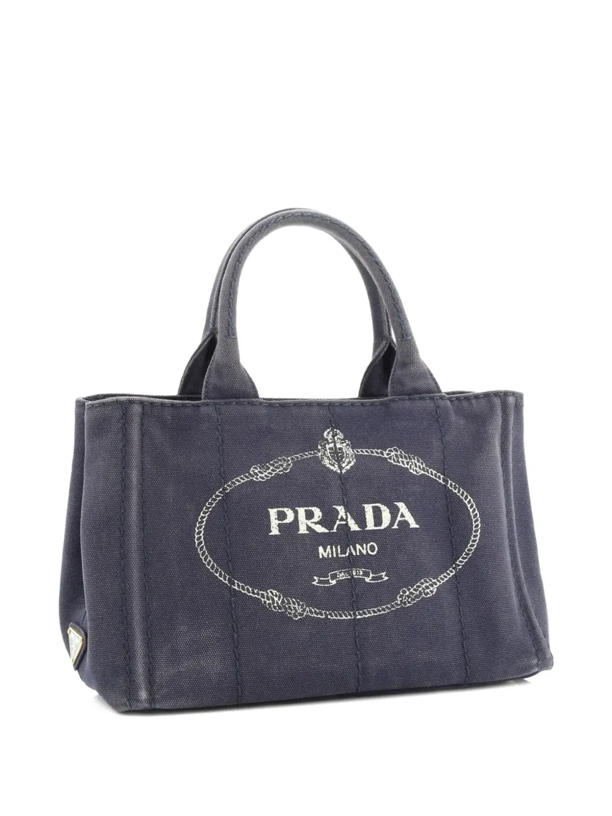 Prada ビンテージ カナパデニム ミニ トートバッグ - ブルー - 画像3