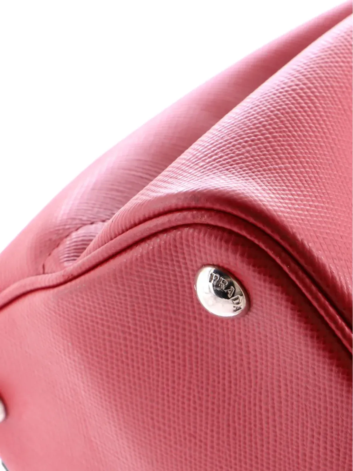 Prada ビンテージ ハーフフラップ ダブルターンロック サフィアノレザー ミディアム サッチェル - レッド - 画像3